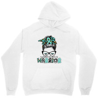 Messy Bun Women Teal Ribbon Myasthenia Gravis Warrior Unisex Hoodie | Artistshot