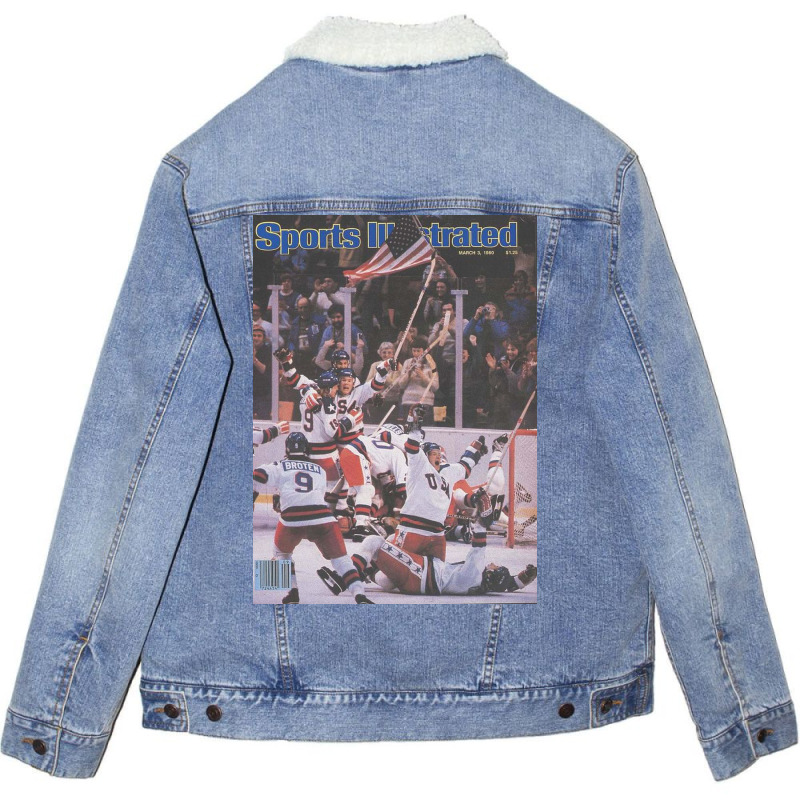 Usa Hockey, 1980 Winter Olympics Sports Illustrated Cover Unisex Sherpa-lined Denim Jacket | Artistshot