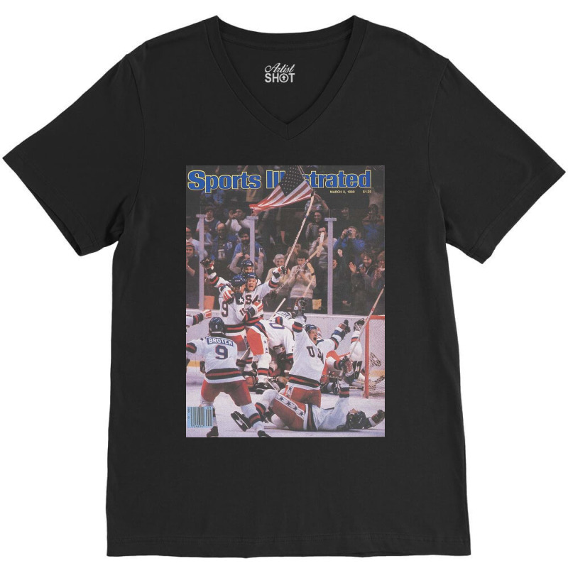 Usa Hockey, 1980 Winter Olympics Sports Illustrated Cover V-neck Tee | Artistshot