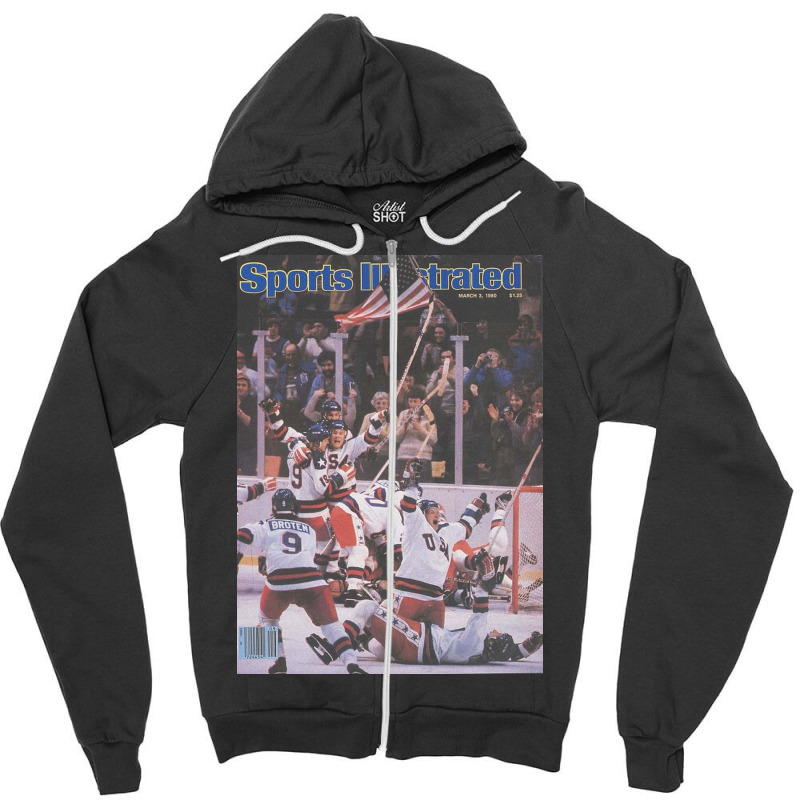 Usa Hockey, 1980 Winter Olympics Sports Illustrated Cover Zipper Hoodie | Artistshot