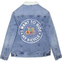 I Want To Ride My Bicycle V4 Cycling Tshirt Unisex Sherpa-lined Denim Jacket | Artistshot