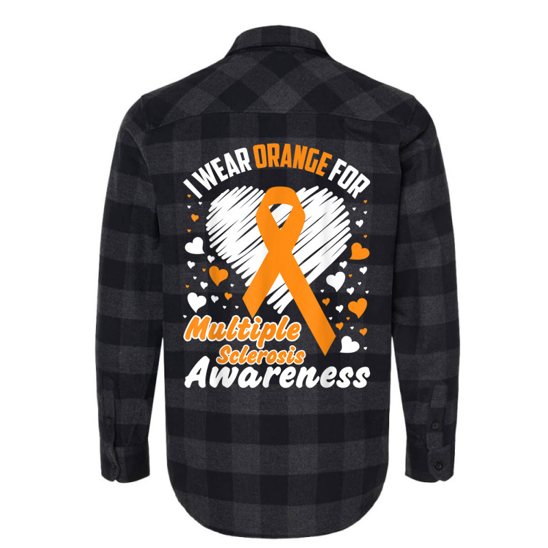 I Wear Orange For Multiple Sclerosis Awareness Shirt Tshirt Flannel Shirt | Artistshot