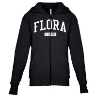 Flora Illinois Il Vintage Athletic Sports Design T Shirt Youth Zipper Hoodie | Artistshot