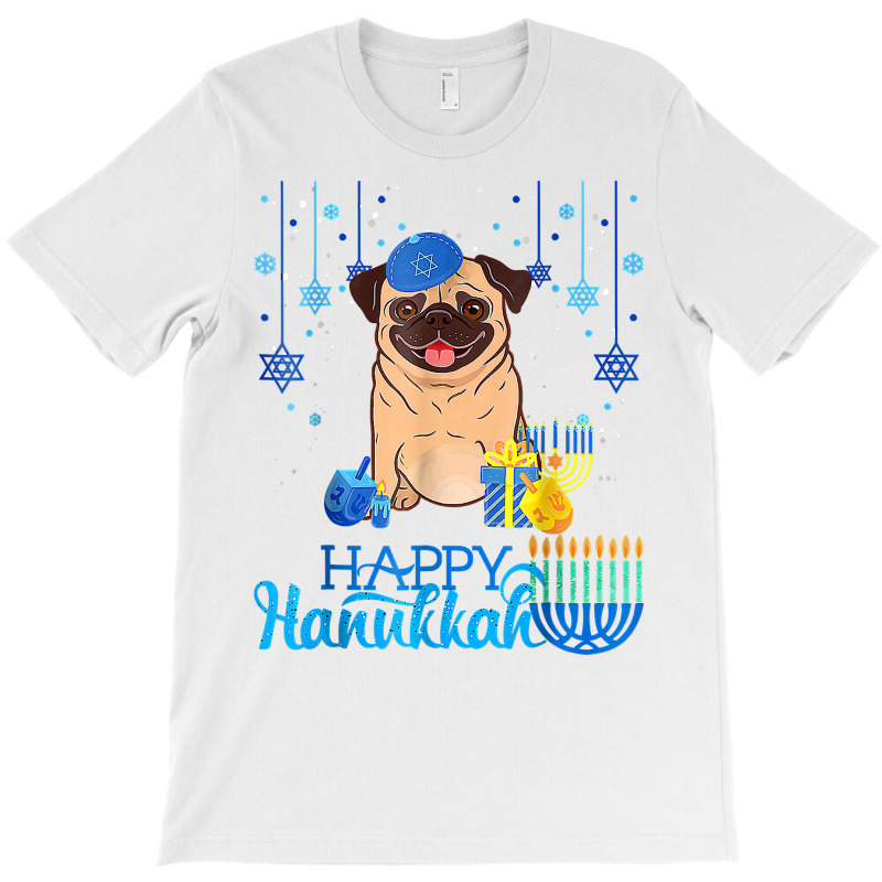 Jewish Pug Dog Menorah Hat Chanukah Hanukkah Jewish Xmas Pre T Shirt T-shirt | Artistshot