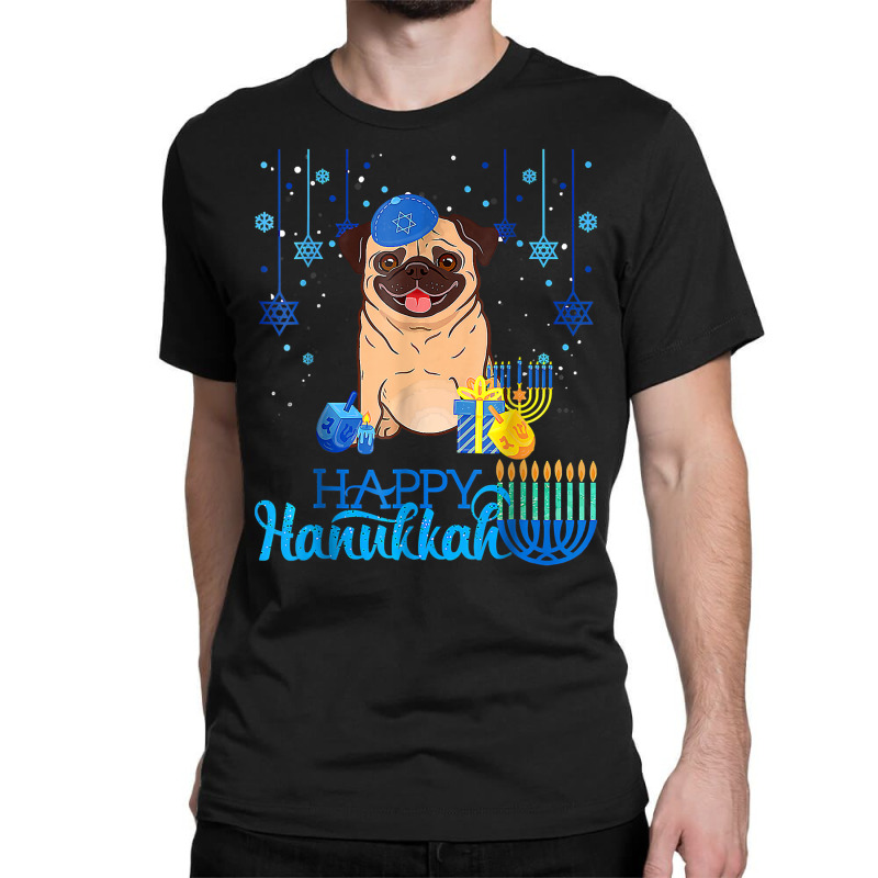 Jewish Pug Dog Menorah Hat Chanukah Hanukkah Jewish Xmas Pre T Shirt Classic T-shirt | Artistshot