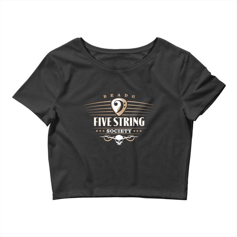 Five String Society For 5 String Bass Guitar Players Pullover Crop Top by Bradley | Artistshot