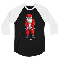 Golf Santa Golfer Christmas Club Hat Ball Sport Gift  1 3/4 Sleeve Shirt | Artistshot