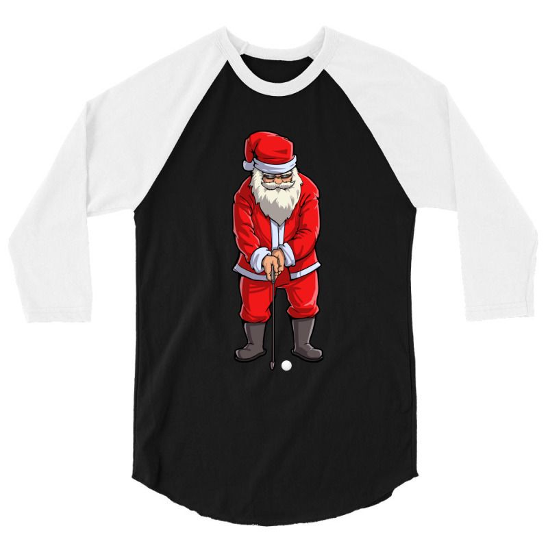 Golf Santa Golfer Christmas Club Hat Ball Sport Gift  1 3/4 Sleeve Shirt | Artistshot