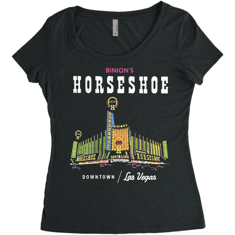 Binion's Horseshoe Hotel Casino Vintage Retro Las Travel Aesthetic Hip Women's Triblend Scoop T-shirt by holzenminomo8 | Artistshot