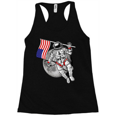 Pride Astronaut With American Flag In Galaxy Space T Shirt Racerback Tank Designed By Ngocjohn83