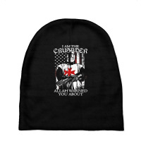 Us Flag Knight Templar I'm Crusader Allah Warned You About Baby Beanies | Artistshot