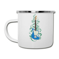 Blue Offset Style Electric Guitar Flowering Vines Camper Cup | Artistshot