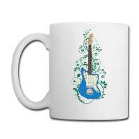 Blue Offset Style Electric Guitar Flowering Vines Coffee Mug | Artistshot