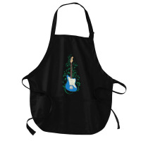 Blue Offset Style Electric Guitar Flowering Vines Medium-length Apron | Artistshot