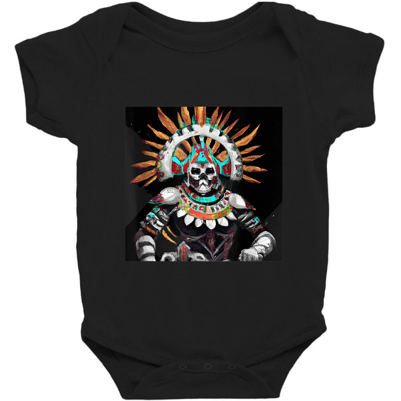 Dia De Los Muertos Aztec Warrior Calavera Mayan Mythology Baby Bodysuit by ChristinaMarieCavanaugh | Artistshot