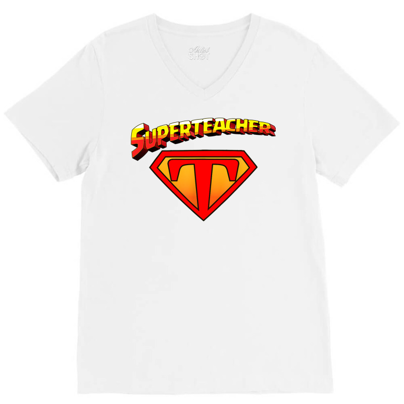 Superteacher Superhero Funny Teacher Superteacher V-neck Tee | Artistshot