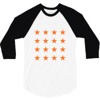 Stars  Star Pattern Orange 3/4 Sleeve Shirt | Artistshot