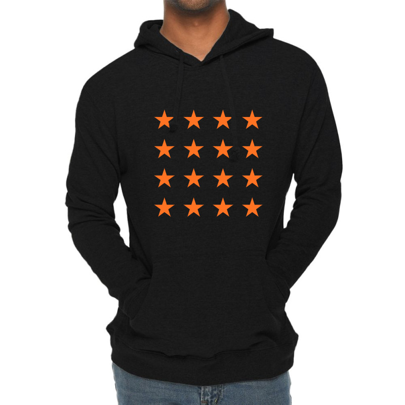 Stars  Star Pattern Orange Lightweight Hoodie by abadiva | Artistshot