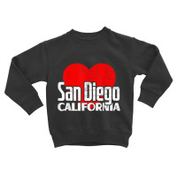 I Love San Diego California Retro Big Heart Vacation T Shirt Toddler Sweatshirt | Artistshot