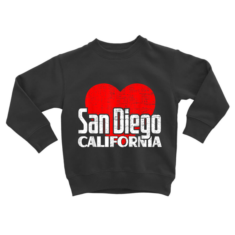 I Love San Diego California Retro Big Heart Vacation T Shirt Toddler Sweatshirt by jessamynb4pru | Artistshot