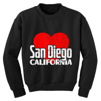 I Love San Diego California Retro Big Heart Vacation T Shirt Youth Sweatshirt | Artistshot