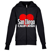 I Love San Diego California Retro Big Heart Vacation T Shirt Youth Zipper Hoodie | Artistshot