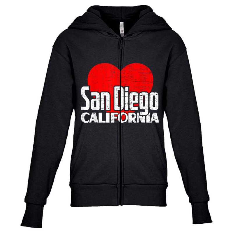 I Love San Diego California Retro Big Heart Vacation T Shirt Youth Zipper Hoodie by jessamynb4pru | Artistshot