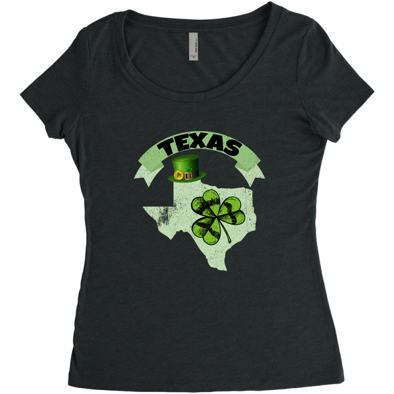 St. Patricks Day Texas Women's Triblend Scoop T-shirt by autlu2024 | Artistshot