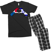 Isreal Panama Flag Isreali Panamanian Heart T Shirt Men's T-shirt Pajama Set | Artistshot