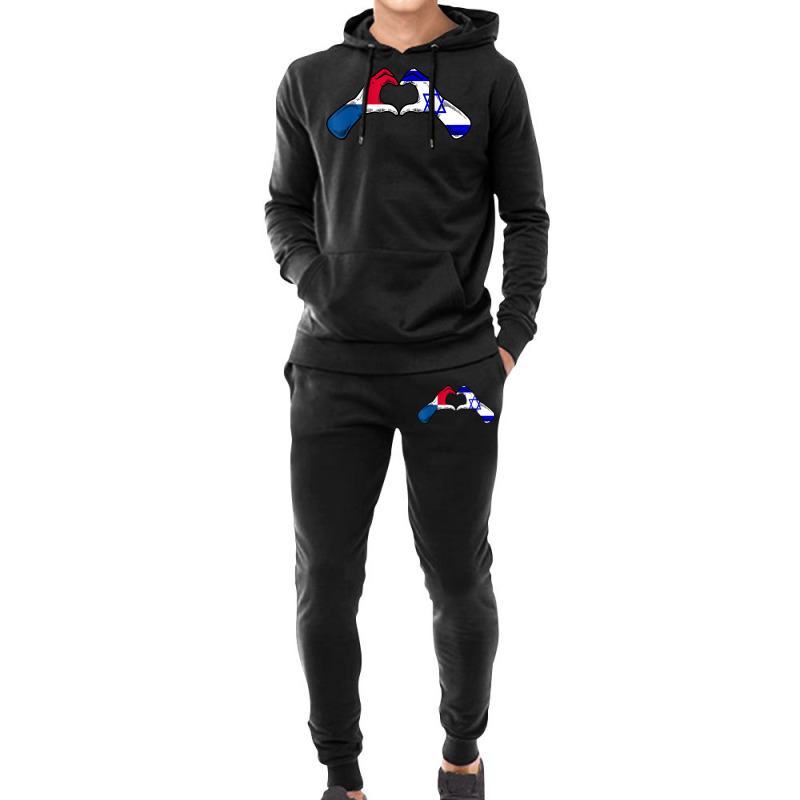 Isreal Panama Flag Isreali Panamanian Heart T Shirt Hoodie & Jogger set by kylrahal8pot | Artistshot