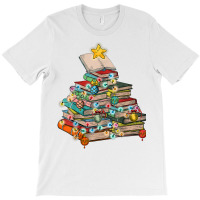 Library Christmas Tree Librarian X Mas Lights Book Lover T Shirt T-shirt | Artistshot