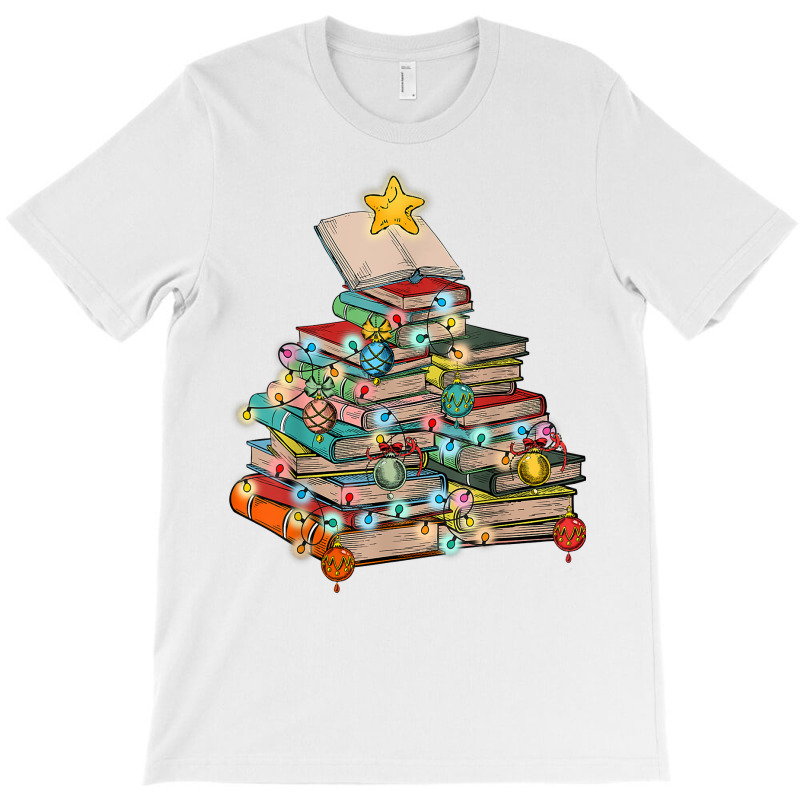 Library Christmas Tree Librarian X Mas Lights Book Lover T Shirt T-Shirt by nilda1pr4klauer | Artistshot