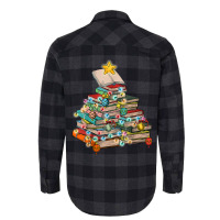 Library Christmas Tree Librarian X Mas Lights Book Lover T Shirt Flannel Shirt | Artistshot