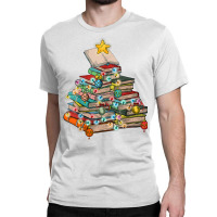 Library Christmas Tree Librarian X Mas Lights Book Lover T Shirt Classic T-shirt | Artistshot