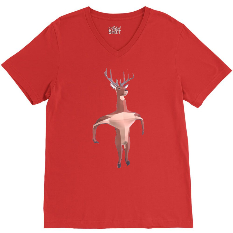 Running Deer Simulator Funny Gift V-Neck Tee by gemmyilkanet | Artistshot