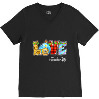 Love Teacher Life Christian Nativity Scene In Christmas T Shirt V-neck Tee | Artistshot