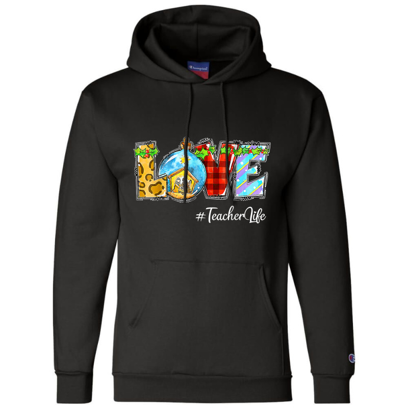 Love Teacher Life Christian Nativity Scene In Christmas T Shirt Champion Hoodie by nilda1pr4klauer | Artistshot