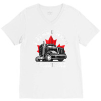 I Stand With Canadian Truckers Zip Hoodie V-neck Tee | Artistshot