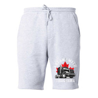 I Stand With Canadian Truckers Zip Hoodie Fleece Short | Artistshot