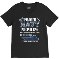 Proud Navy Nephew T Shirts V-neck Tee | Artistshot