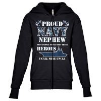 Proud Navy Nephew T Shirts Youth Zipper Hoodie | Artistshot