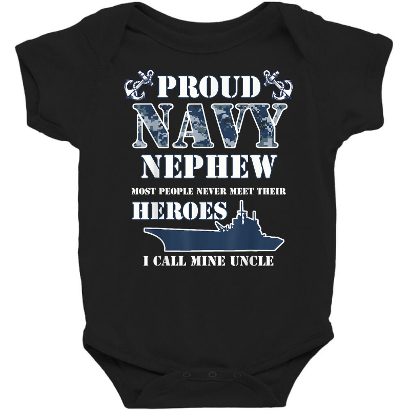 Proud Navy Nephew T Shirts Baby Bodysuit by kogmor58594 | Artistshot