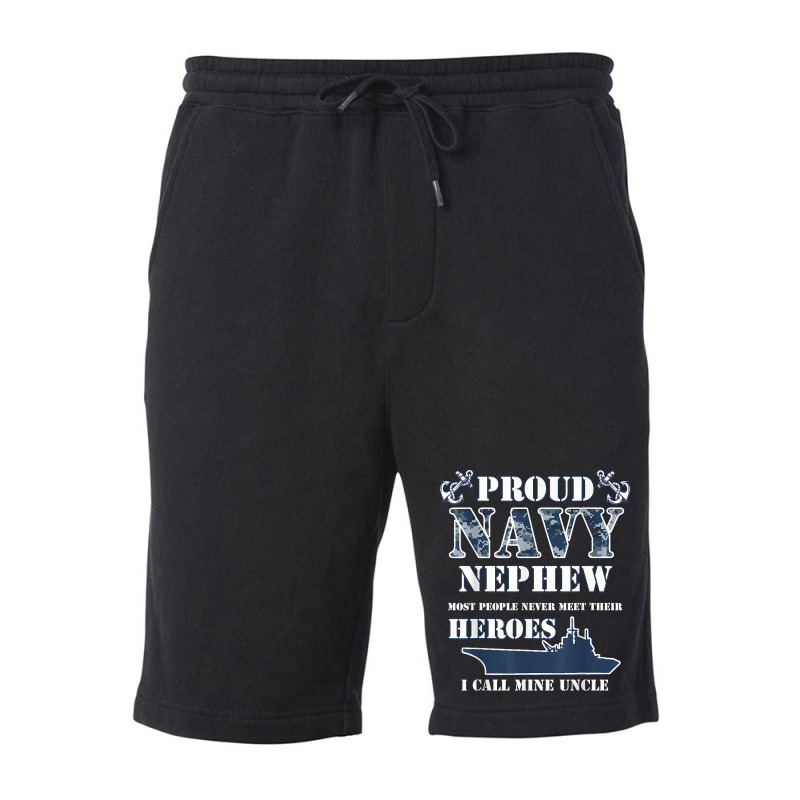 Proud Navy Nephew T Shirts Fleece Short by kogmor58594 | Artistshot