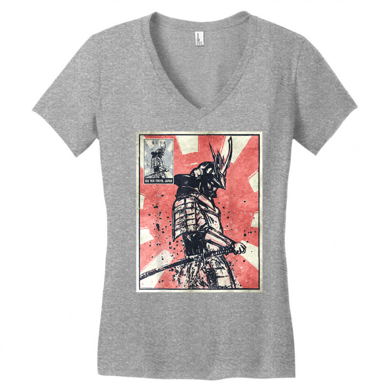 Samurai Warrior Bushido Vintage Retro Japanese Aesthetic Women's V-Neck T-Shirt by vakkerolbreiq | Artistshot