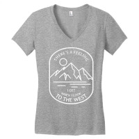 There's A Feeling I Get When I Look To The Aesthetic Hipster Women's V-neck T-shirt | Artistshot