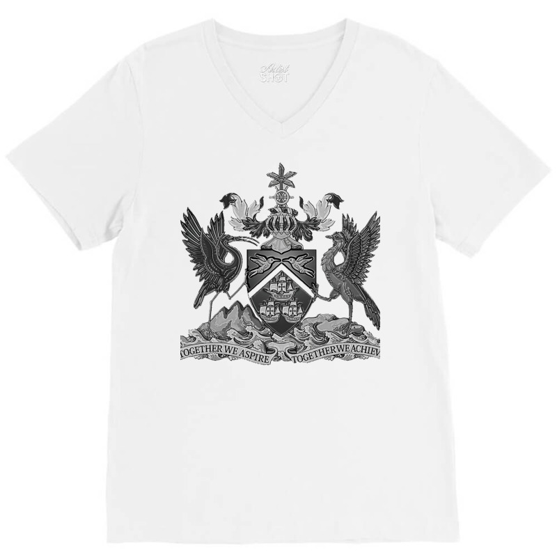 Trinidad & Tobago Coat Of Arms (bc) V-neck Tee | Artistshot