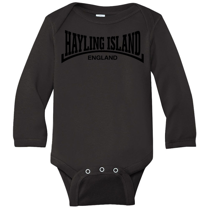 Retro Hayling Island England Design Black Long Sleeve Baby Bodysuit | Artistshot