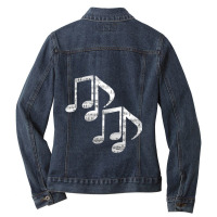 Music Notes Classic Ladies Denim Jacket | Artistshot