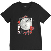 Japanese Aesthetic Moon Split Girls Soft Grunge Men Women V-neck Tee | Artistshot