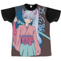 Japanese Anime Demon Samurai Ninja Girl Katana Sword Premium Graphic T-shirt | Artistshot